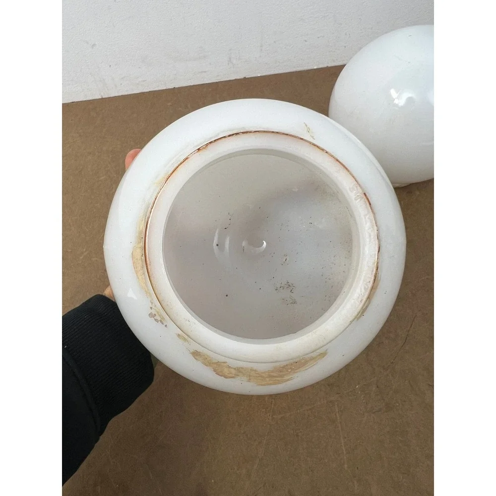 Vintage White Milk Glass Globe Lamp Shades 6